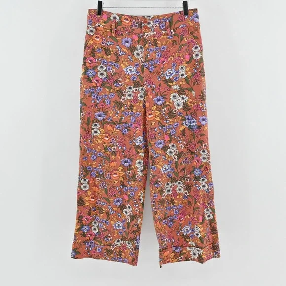 Anthropologie Floral Ankle Pants - Multicolor - Picture 1 of 13